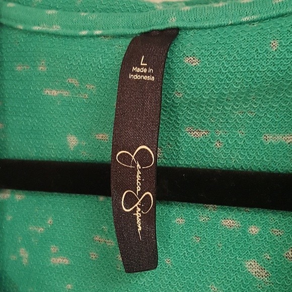 Jessica Simpson Green Open Front Hooded Cardigan - Picture 3 of 4